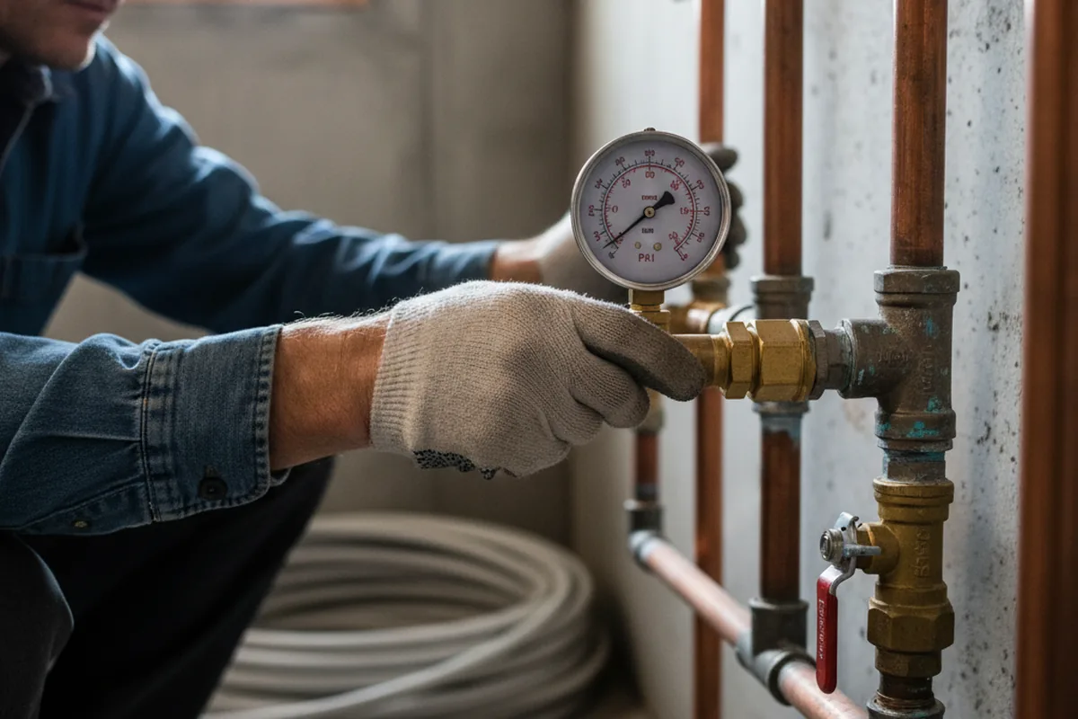 Pressure testing a repaired line during Water Line Repair in Somersworth